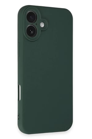 Newface Apple iPhone 16 Plus Kılıf Nano içi Kadife Silikon - Koyu Yeşil