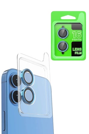 Newface Apple iPhone 16 Raze Metal Kamera Lens - Lacivert