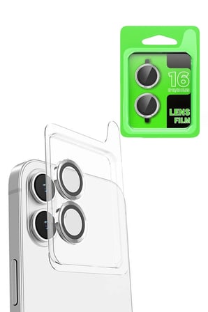 Newface Apple iPhone 16 Raze Metal Kamera Lens - Beyaz