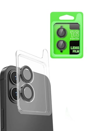 Newface Apple iPhone 16 Plus Raze Metal Kamera Lens - Siyah