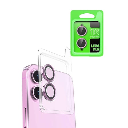 Newface Apple iPhone 16 Plus Raze Metal Kamera Lens - Pembe