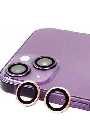 Newface Apple iPhone 15 Raze Metal Kamera Lens - Pembe