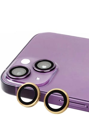 Newface Apple iPhone 15 Plus Raze Metal Kamera Lens - Sarı