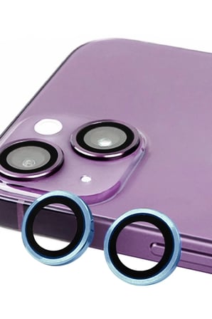 Newface Apple iPhone 13 Raze Metal Kamera Lens - Mavi