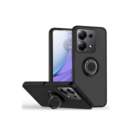 Newface Xiaomi Redmi Note 13 Pro 5G Kılıf Montreal Yüzüklü Silikon Kapak - Siyah