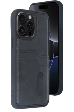 Newface Apple iPhone 14 Pro Max Kılıf Sara Kartvizitli Deri Kılıf - Siyah