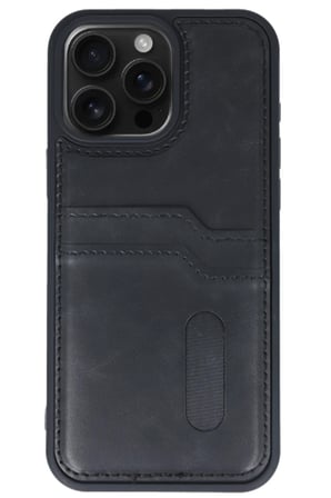Newface Apple iPhone 14 Pro Max Kılıf Sara Kartvizitli Deri Kılıf - Siyah