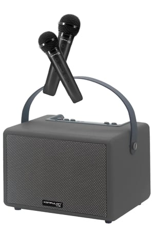 Konfulon F31 50W Sürücülü 2 Adet Mikrofonlu BT 5.2 Kablosuz Hoparlör - Turuncu