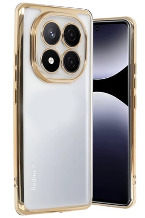 Newface Xiaomi Redmi Note 14 Pro 5G Kılıf Razer Lensli Silikon - Gold