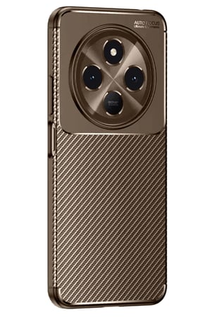 Newface Tecno Spark 30 Kılıf Auto Focus Karbon Kapak - Kahverengi
