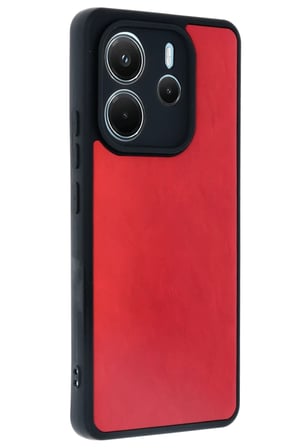 Newface Xiaomi Redmi Note 14 4G Kılıf Aras Deri Kapak - Kırmızı