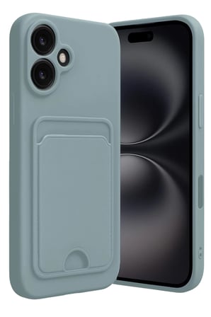 Newface Apple iPhone 16 Kılıf Kelvin Kartvizitli Silikon - Açık Yeşil