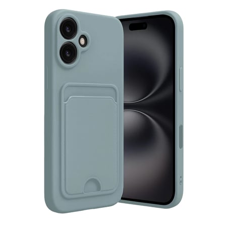 Newface Apple iPhone 16 Kılıf Kelvin Kartvizitli Silikon - Açık Yeşil