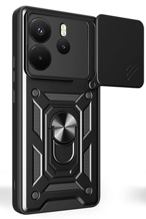 Newface Xiaomi Redmi Note 14 4G Pars Lens Yüzüklü Silikon - Siyah