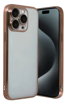 Newface Apple iPhone 15 Pro Max Razer Lensli Silikon - Çöl Titanyum