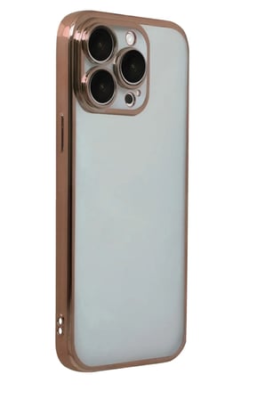 Newface Apple iPhone 15 Pro Max Razer Lensli Silikon - Çöl Titanyum