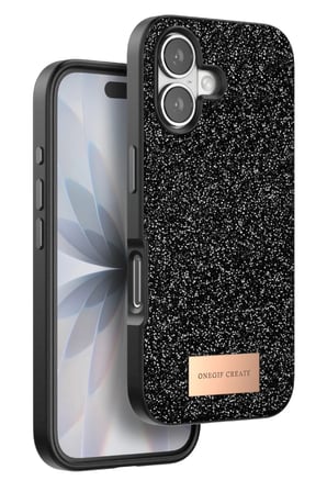 Onegif Apple iPhone 17 Bright Simli Kapak - Siyah