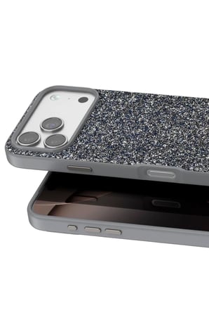 Onegif Apple iPhone 17 Pro Bright Simli Kapak - Gümüş