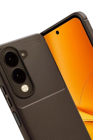 Newface Vivo Y29S Auto Focus Karbon Kapak - Kahverengi
