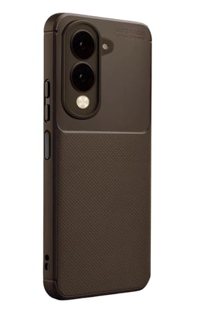 Newface Vivo Y29S Auto Focus Karbon Kapak - Kahverengi