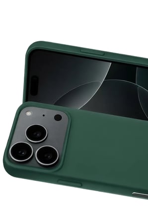 Newface Apple iPhone 17 Pro Max Nano içi Kadife Silikon - Koyu Yeşil