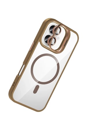 Joko Apple iPhone 16 Remim Lensli Magsafe Standlı Kapak - Kahverengi