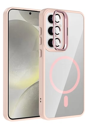 Joko Samsung Galaxy S24 FE Remim Lensli Magsafe Standlı Kapak - Pembe