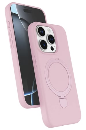Newface Apple iPhone 15 Pro Max Regal Magsafe Standlı Kapak - Açık Pembe