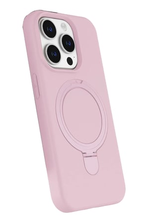 Newface Apple iPhone 15 Pro Max Regal Magsafe Standlı Kapak - Açık Pembe