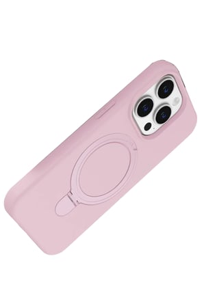 Newface Apple iPhone 15 Pro Max Regal Magsafe Standlı Kapak - Açık Pembe