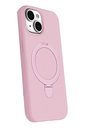 Newface Apple iPhone 15 Plus Regal Magsafe Standlı Kapak - Açık Pembe