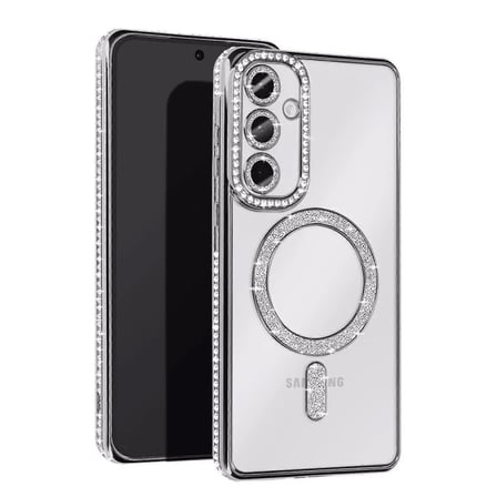 Newface Samsung Galaxy A15 4G Joke Simli Magneticsafe Kılıf - Gümüş