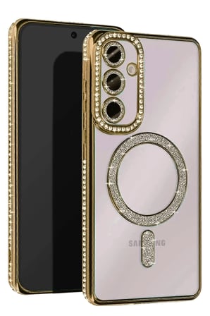 Newface Samsung Galaxy A55 5G Joke Simli Magneticsafe Kılıf - Gold