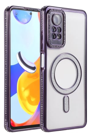 Newface Xiaomi Redmi Note 12 Pro 4G Joke Simli Magneticsafe Kılıf - Derin Mor