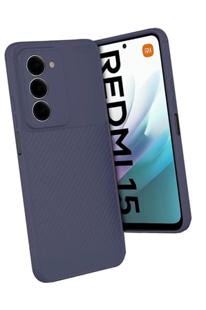 Newface Xiaomi Redmi 15 4G Auto Focus Karbon Kapak - Lacivert