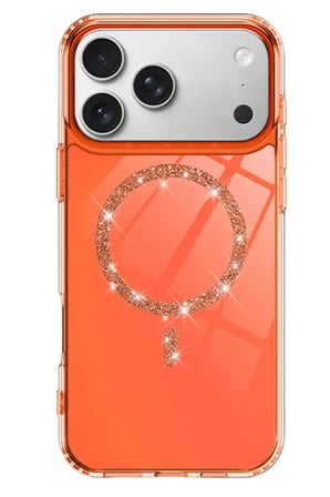 Newface Apple iPhone 17 Pro Live Diamond Magsafe Kapak - Turuncu