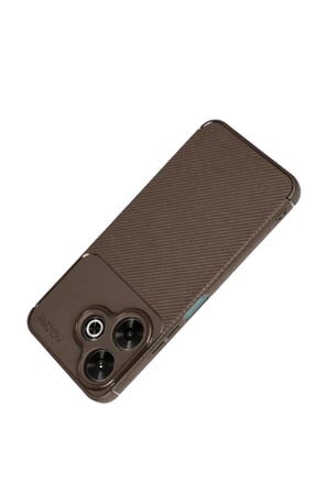 Newface Xiaomi Redmi 13 4G Kılıf Auto Focus Karbon Kapak - Kahverengi