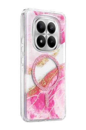 Onegif Xiaomi Redmi Note 15 Pro 4G Lotus Simli Magsafe Kapak - Pembe