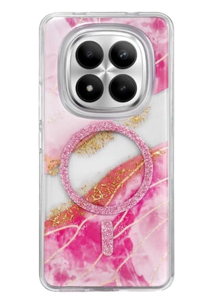 Onegif Xiaomi Redmi Note 15 Pro 4G Lotus Simli Magsafe Kapak - Pembe
