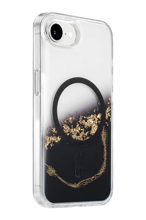 Onegif Apple iPhone 17E Lotus Simli Magsafe Kapak - Siyah