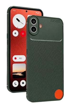Newface Nothing Phone Nothing CMF Phone 1 Auto Focus Karbon Kapak - Yeşil
