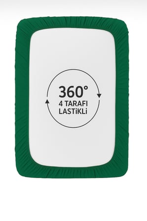 %100 PAMUKLU TEK KİŞİLİK PREMİUM PENYE ÇARŞAF-Yeşil