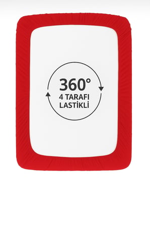 %100 PAMUKLU TEK KİŞİLİK PREMİUM PENYE ÇARŞAF-Kırmızı