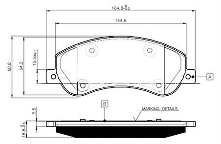 Magnettı Marellı 323700001800 Ön Fren Balatası Transıt V347 06 > V347 155Ps A.Ceker 11 > Vw Amarok 2.0Tdı 10> Fıslı