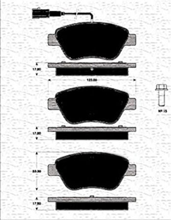 Magnettı Marellı 323700004600 Fren Balatası Ön Corsa D 07>14 06> Adam 13> 13> Kucuk Tıp