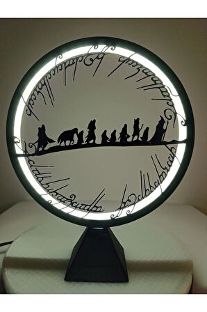 LOTR Orta DÜnya Temalı Dekoratif LED Masa Lambası – Değiştirilebilir Ön Tasarımlı