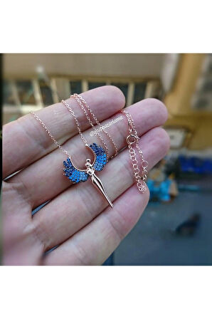 Modahilye 925 Ayar Gümüş Aşk Meleği Rozegold Renk Kolye