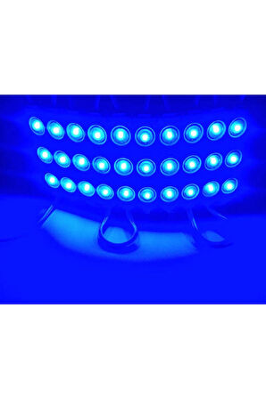 20 Adet 12V 1,5W 3 Ledli Mercekli Parmak Led Modül Mavi