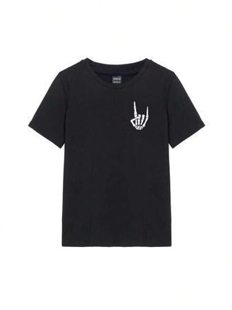 Baskılı T-shirt - Siyah