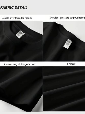 Baskılı Oversize Bisiklet Yaka T-shirt - Siyah